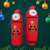 Portalápices de Papá Noel Retráctil Papelería Bolsa de Lápices Infantil Transfronterizo Silicona Creativa Tarjeta Papá Noel Navidad