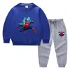 Nova Roupa Transfronteiriça para Meninas Primavera e Outono Conjunto de Moletom e Calça Infantil Desenho Animado Conjunto de Duas Peças Roupa de Manga Longa para Bebês Meninos
