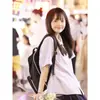 Camisa Escolar Tailandesa JK para Mujer en Stock, Uniforme de Clase Estudiantil Estilo Japonés, Material Escolar, Camisa Bordada de Manga Corta con Cuello Redondo para Universidad para Verano