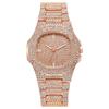Reloj europeo y americano de moda hip hop estrellado para hombre y mujer, reloj cuadrado grande dorado para hombre, tendencia de moda, correa de acero, reloj de cuarzo
