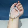 Pulsera de Mariposa de Piedra Solar combinada con Luz de Luna Blanca, Pulsera de Diseño Nicho Dulce y Versátil para Mujer, Suministro para Transmisión en Vivo