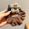 Otoño Invierno Estilo Coreano Cuadros Lazo para el Pelo de Intestino Grande Mujer 2026 Nuevo Gama Alta Súper Grande Cuerda para Moño Flor en la Cabeza Accesorios para el Cabello