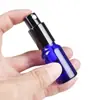 Botella de Vidrio para Aceite Esencial Azul Cobalto Botella Cosmética Botella con Atomizador Azul Muestra de Perfume Botella para Loción