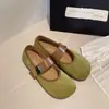 Sapatos Mary Jane confortáveis, planos, bico redondo, modelo novo de verão 2026, sola macia e suave, não cansam, corte baixo com fecho de velcro