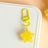 Chaveiro com pingente de estrela de cinco pontas em gelatina, coração para meninas, estrela gorda fofa, bolsa escolar para estudantes, presentes pendurados