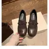 Versión de cuero de mocasines con plataforma de 5 cm de altura para mujer, zapatos sin cordones de tacón grueso, zapatos de cuero de suela gruesa estilo británico