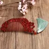 Pente de Sândalo Doméstico Pente de Madeira sem Cabo Escultura em Madeira Cabo Longo Dentes Largos Pente Exquisito para Maquiagem Cabelo Liso