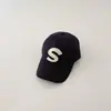 Gorra de pico de pato para niños, primavera y verano, gorra de béisbol para niñas, gorra de sol, primavera y otoño, gorra de sol de algodón puro, 1-5 años, letra s
