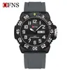 Reloj electrónico de cuarzo con doble calendario OFNS, reloj digital luminoso resistente al agua para hombre.