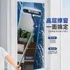 Herramienta de limpieza de ventanas de doble cara de gran altura con poste largo extensible, cabezal de cepillo giratorio de 180 grados con diseño de soporte triangular