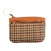 Billetera de Espiga con Doble Cremallera para Mujer, Portatarjetas, Billetera para Monedas, Almacenamiento de Identificación, Mini Bolso de Mano