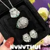 Joyería Vintage Gatito Piedra Preciosa Anillo Banquete Couture Chapado en Oro de 18K Gato Circonita Juego de Pendientes