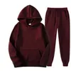 Conjunto Cruzado de Hombre Primavera y Otoño 2023 Color Sólido, Conjunto de Sudadera con Capucha, Conjunto Casual Deportivo de Dos Piezas de Moda