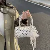 Bolsa de Mão de Verão Coreana 2025 Pequena Tote Bag para Mulheres de Pontos de Bolinhas de Ponta Bolsa Almofada Bolsa de Ombro Único Transversal