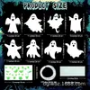 Placas de Chão para Pátio de Halloween, Placas de Chão Luminosas de Fantasma para Pendurar em Árvores na Varanda Externa, Suprimentos de Decoração para Atmosfera Festiva