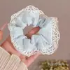 Laço de Cabelo de Renda Doce, Scrunchie de Luxo Estilo Coreano, Laço de Cabelo Extra-Grande para Coque, Corda de Cabelo para Rabo de Cavalo, Acessório de Cabelo
