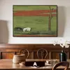 Pintura decorativa de pared de fondo para sala de estar vintage estilo francés, pintura colgante de alta gama hecha a medida para recibidor, pintura de paisaje relajante