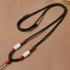 Cordón para Colgante de Cinabrio de Gama Alta Cordón de Collar para Hombre Cordón Tejido a Mano Colgante de Jade Hetian Colgante de Jadeíta Jade Cordón Ajustable para Hombres y Mujeres