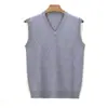 Chaleco de invierno 100% lana para hombre, suéter grueso de lana Merino australiana, suéter sin mangas para hombre