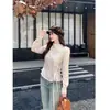 Camisa de Manga Larga con Cuello Asimétrico y Tapeta Oblicua para Mujer 2025 Otoño Nuevo Top Francés de Alta Gama con Tirantes en la Cintura