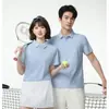Uniformes de Trabalho Corporativos Masculinos e Femininos, Camisetas Polo de Verão Frescas para Team Building de Restaurantes e Supermercados, Camisas de Manga Curta com Proteção Solar e Logo Bordado