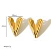 Pendientes geométricos plisados con textura de estilo transfronterizo, de acero inoxidable chapado en oro de 18 quilates, con diseño irregular tridimensional para mujer.