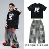 Conjunto de street dance para niños, ropa holgada de hip-hop para niños, ropa urbana de moda para niños, disfraz de actuación de verano genial y elegante para niñas