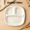 Vajilla Biodegradable Desechable Caja de Almuerzo de 9 Pulgadas con Tres Compartimentos y Tapa para Comedor de Restaurante y Para Llevar Bandeja de Comida Empaquetada con Múltiples Compartimentos 3 Compartimentos
