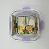 Lonchera de vidrio de borosilicato de alta calidad, apta para microondas, ideal para trabajadores de oficina, gran capacidad, lonchera para frutas