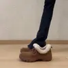 Zapatos Birkenstock Peludos con Cordones, Suela Gruesa, Punta Redonda, Estilo Retro para Mujer 2026, Nuevo Estilo, Forro de Lana, Cálidos y Cómodos, Zapatos de Trabajo Mocasines