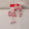 Tocados Estilo Antiguo Dinastía Han para Niñas, Pin de Pinza para el Pelo de Bola de Pompón con Lazo para Niños, Pasador de Año Nuevo para Bebé, Accesorios para el Cabello de Año Nuevo con Disfraz Antiguo