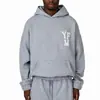 Moletom com Capuz de Manga Longa Harajuku Hip Hop Padrão de Letras Personalizado Unissex Outono Inverno Calça Longa Casual Larga de Perna Larga Americana