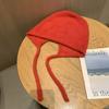 Celebridade da Internet Blogger Imitação Veludo de Visão Strap Chapéu de Ponto para Mulheres Outono e Inverno Quente Proteção para Ouvidos à Prova de Vento Puxar Gorro de Lã Versátil