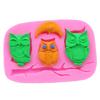 Molde de silicona para fondant líquido de búho, decoración de pasteles, molde de chocolate, herramienta para hornear DIY