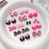 Dulce y picante serie Barbie Black Pink cuentas de aleación pulsera collar hecho a mano cadena de teléfono móvil accesorios con cuentas
