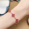 Pulsera de Rubí Natural Transfronteriza para Mujer, Accesorio de Nicho de Alta Gama, Joyería de Plata 925, Tamaño 3*4, Venta Directa desde Fábrica de Joyería