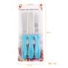 Espátula de crema de acero inoxidable de 4 pulgadas de tres piezas, cuchillo desmoldador de pasteles, cuchillo para salsa de pan tostado, herramienta para fondant