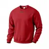 Moletom casual masculino europeu e americano da Amazon, com corte solto, cor sólida, forro de fleece e gola redonda com logo de silicone