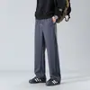 Pantalones casuales de verano para hombre, nuevo estilo, seda de hielo, secado rápido, pierna ancha holgada, rectos finos con un efecto de caída fresca