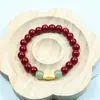 Nuevo Pulsera de Cinabrio Año de Vida Femenino Calabaza Ping An Pulsera de Jade Incrustada en Oro Fulu Shengcai Cuentas Antiguas Todo Fósforo