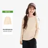 Camiseta de manga larga de algodón puro estilo coreano, unisex, adecuada para otoño e invierno, con diseño de hombro normal, cuello redondo, tejido transpirable, suave con la piel, suave y versátil como capa base
