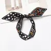 Bufanda Larga Fina Estrecha Casual Nueva Chic Coreana de Lunares Puntiaguda Retro Artística Corbata Asa de Bolso Bufanda para Mujer