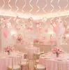 Banderola Rosa con Lazo de Rosa Transfronteriza Set de Decoración de Mesa para Fiesta de Niña Cumpleaños
