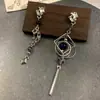 "Susurro de Estrella en Noche Oscura" Pendientes Asimétricos Retro de Estrella y Luna con Borla, Estilo Largo, Únicos y No Repetitivos, Pendientes de Gama Alta