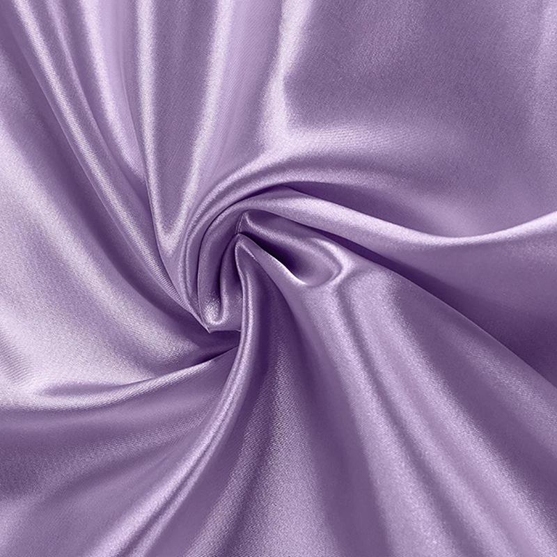 Solid-Purple-Satin-Silk-Women-