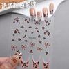 Adesivos de unha estilo leopardo com laço de celebridade da Internet, novos adesivos de decoração de unha estilo Maillard para outono e inverno
