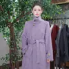 26 Casaco Novo Estilo com Design Elegante, Gola Grande de Pelo, Comprimento Médio, Gola Reversível, Estilo Chanel, Longo de Botão Duplo, Mangas Longas, Gola Alta