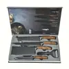Set de cuchillos de cocina de venta caliente transfronterizo Mango Fat Boy Cubierto con veta de madera Combinación de seis piezas de cuchillos de cocina Utensilios de cocina Venta al por mayor