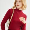 Camisa Base Gola Alta Meio-alta Feminina Outono e Inverno Nova Malha Slim-fit Feminina Suéter Base Justo Feminino
