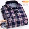 Venta Directa de Fábrica Camisa Cálida para Hombre Invierno Terciopelo Engrosado Cuadros Manga Larga Tallas Grandes